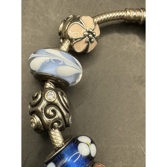 Pandora .925 Sterling Silver Bracelet With 14 Charms & Original Pandora Box - Picture 4 of 9